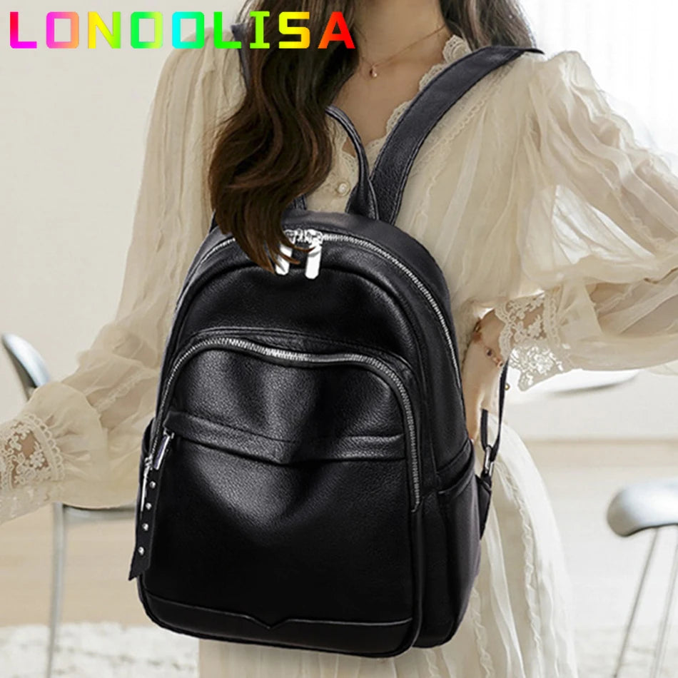 Women School Bags for Teenage Girls Luxury Female Backpacks Shoulder Bag A Dos Ladies Travel Bagpack Mochilas Leather Bookbag