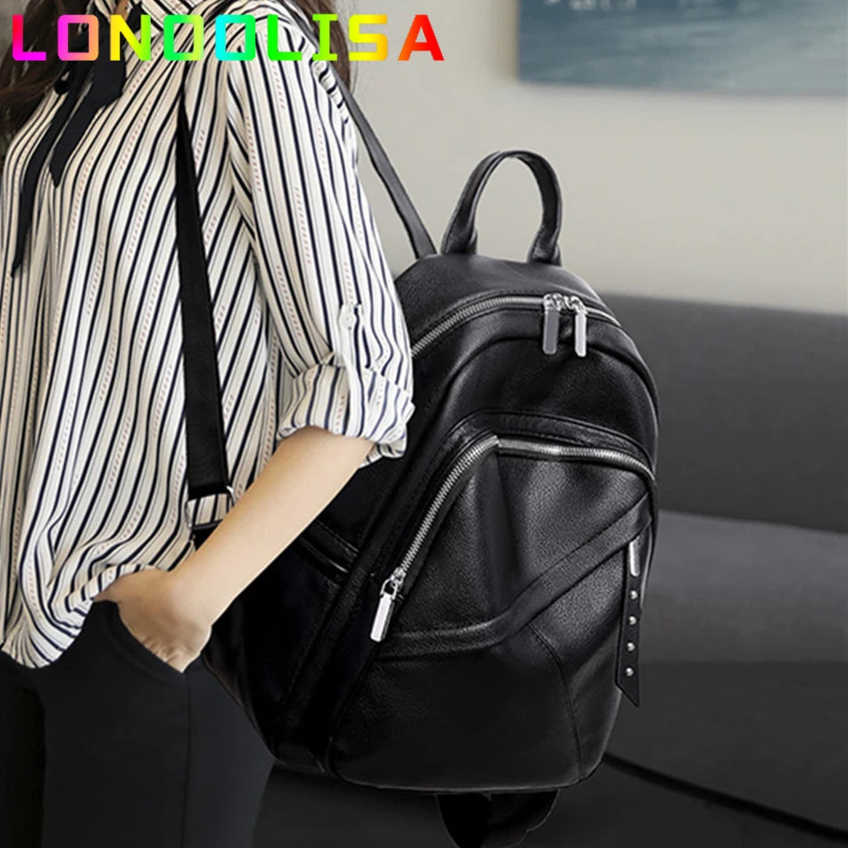 Women School Bags for Teenage Girls Luxury Female Backpacks Shoulder Bag A Dos Ladies Travel Bagpack Mochilas Leather Bookbag
