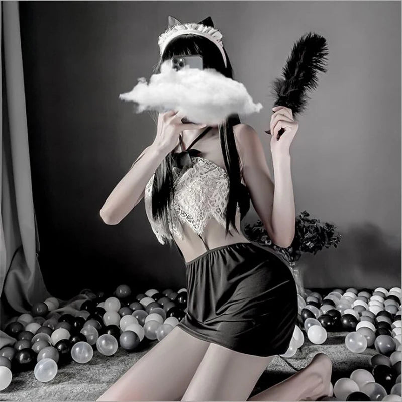 Women Sexy Secretary Uniform Costume Girls Hollow Out Temptation OL Teacher Uniform Erotic lingerie Hip Skirt