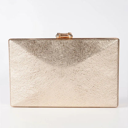 Women Shiny Gold Evening Bag Exquisite Leaf Long Purse Female Bridal Wedding Party Handbag Mini Banquet Day Clutch with Chain