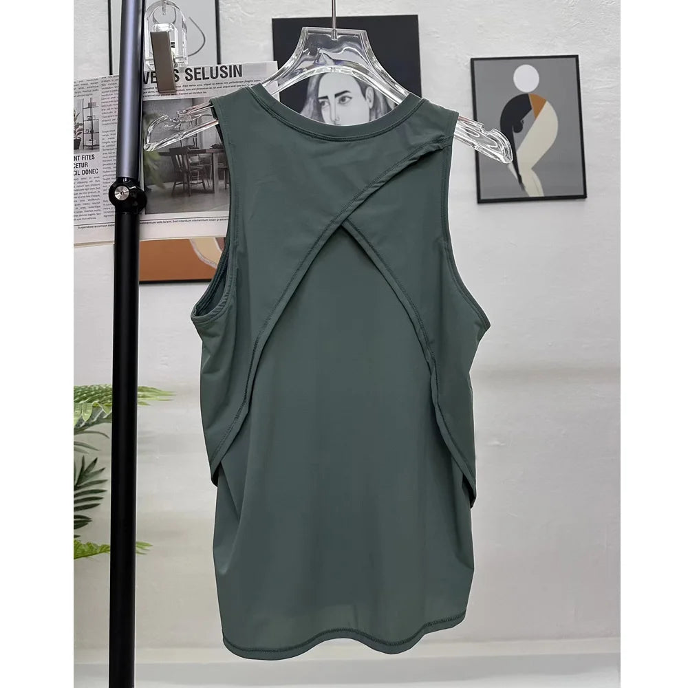 Women Shirt Tank Tops O Neck Basic Solid Color Casual Flowy Summer Sleeveless