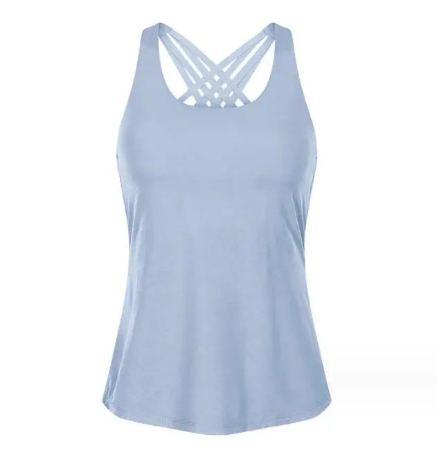 Women Shirts Back Gym Top Women's Fitness Shirt Sleeveless Top Vest white black solid color