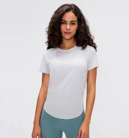 Women Short Sleeved T-shirt Women's Fitness Running Strap Breathable And Loose Fitting Top