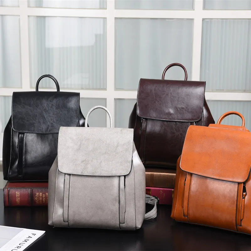 Women Shoulder Bags 2024 New Fashion Genuine Leather Backpacks Large Capacity Practical Mochilas High Quality Schoolbag Female