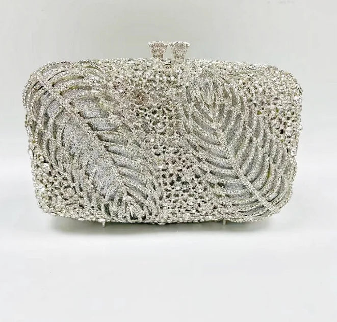 Women Silver Color Crystal Clutch Bags Stone Evening Purse Wedding Bridal Rhinestones Purse And Handbags Party Dinner Gift Bag