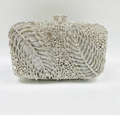 Women Silver Color Crystal Clutch Bags Stone Evening Purse Wedding Bridal Rhinestones Purse And Handbags Party Dinner Gift Bag