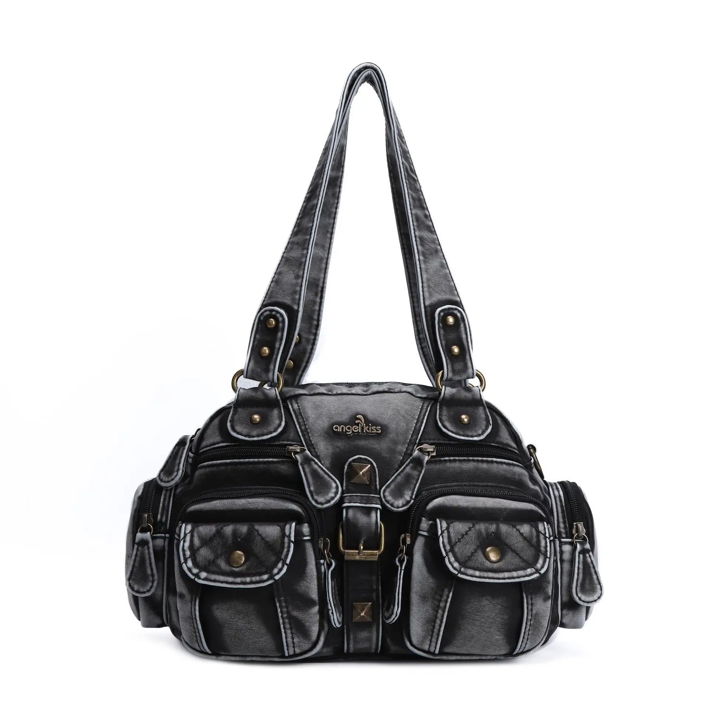Women Small Handbags Satchel Top-handle Handbag PU Shoulder Bag 8”x11” Dumpling Pack Multi-pockets Shoulder Bags