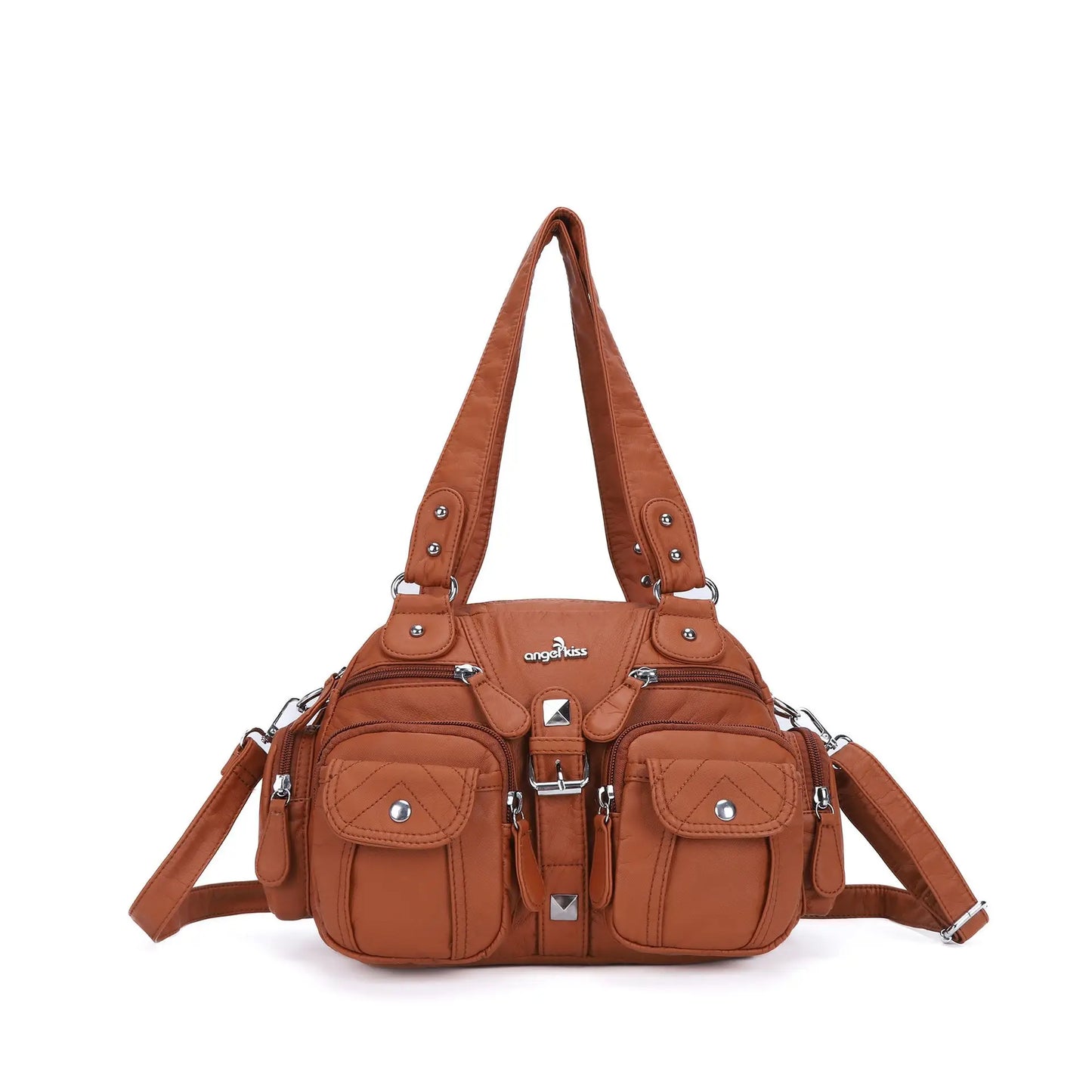 Women Small Handbags Satchel Top-handle Handbag PU Shoulder Bag 8”x11” Dumpling Pack Multi-pockets Shoulder Bags