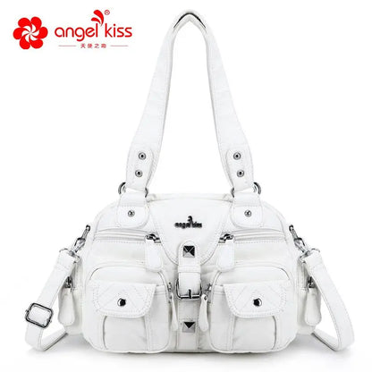 Women Small Handbags Satchel Top-handle Handbag PU Shoulder Bag 8”x11” Dumpling Pack Multi-pockets Shoulder Bags