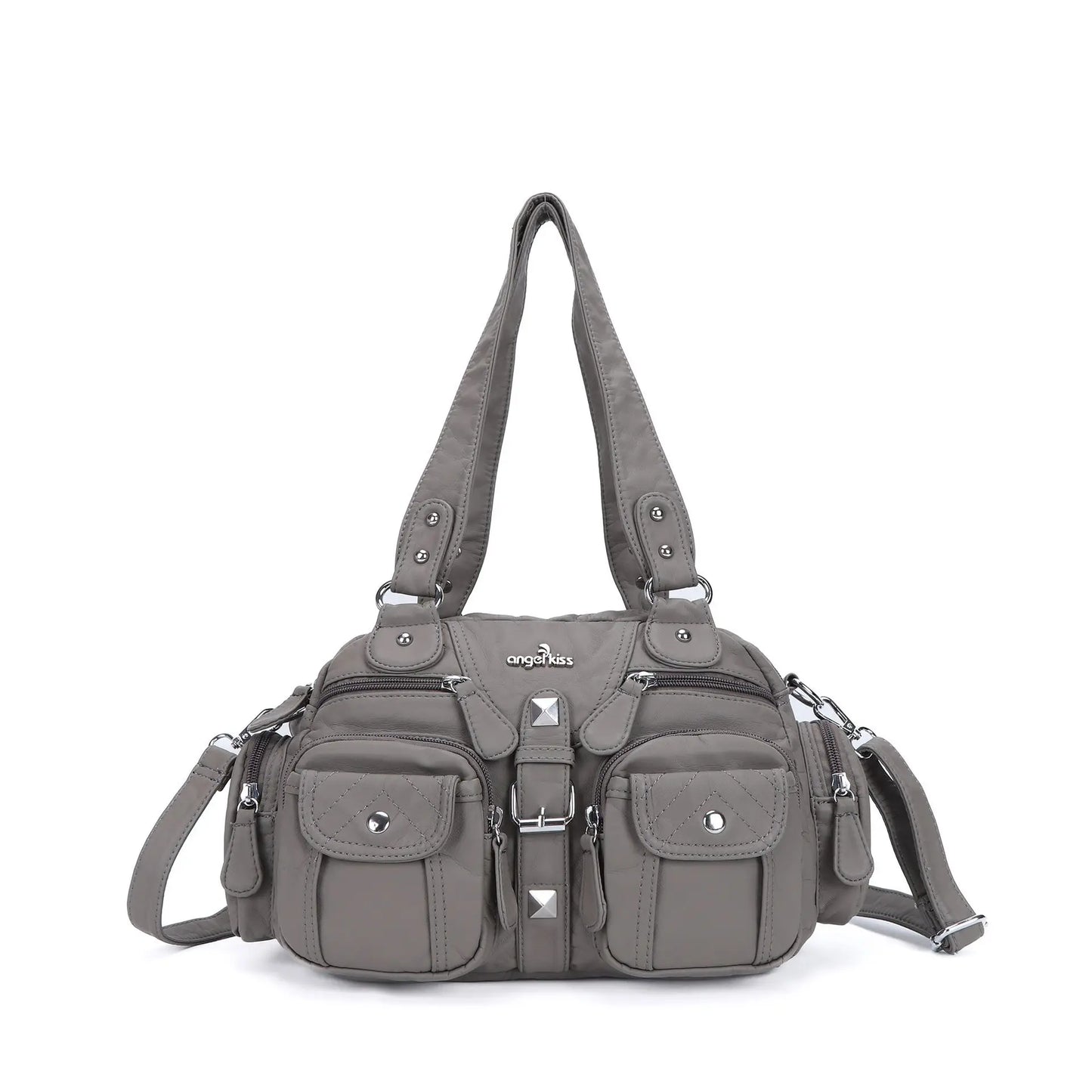 Women Small Handbags Satchel Top-handle Handbag PU Shoulder Bag 8”x11” Dumpling Pack Multi-pockets Shoulder Bags