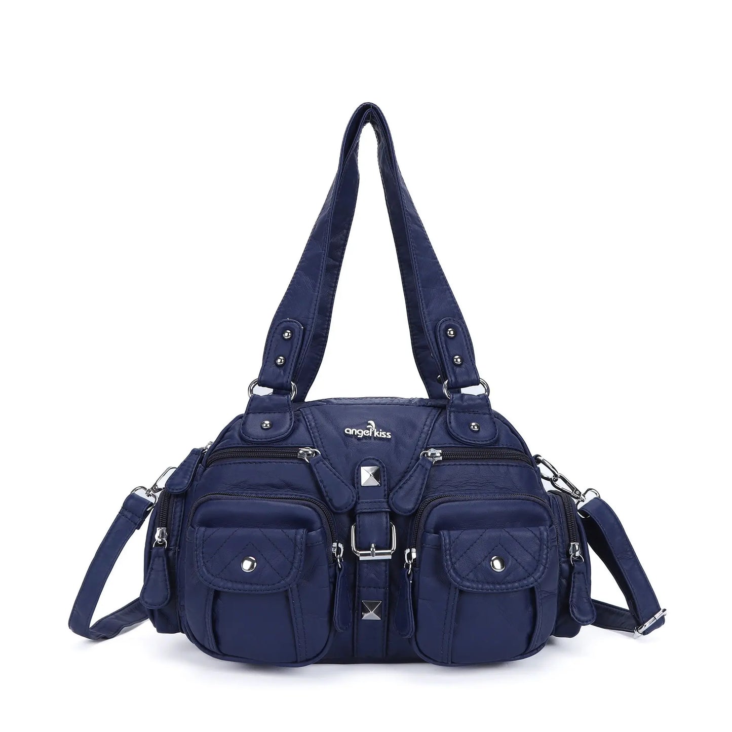 Women Small Handbags Satchel Top-handle Handbag PU Shoulder Bag 8”x11” Dumpling Pack Multi-pockets Shoulder Bags