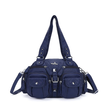 Women Small Handbags Satchel Top-handle Handbag PU Shoulder Bag 8”x11” Dumpling Pack Multi-pockets Shoulder Bags