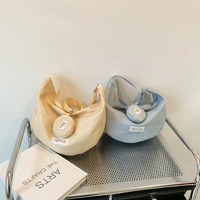 Women Soft Handbags Female Shoulder Bag Solid Color Lady Tote Large Capacity