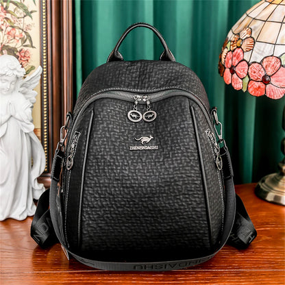 Women Soft Leather Backpack Vintage Female Large Capacity Sac A Dos Casual Travel Ladies Bagpack Mochila School Bookbag Rucksack