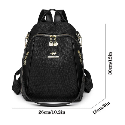 Women Soft Leather Backpack Vintage Female Large Capacity Sac A Dos Casual Travel Ladies Bagpack Mochila School Bookbag Rucksack
