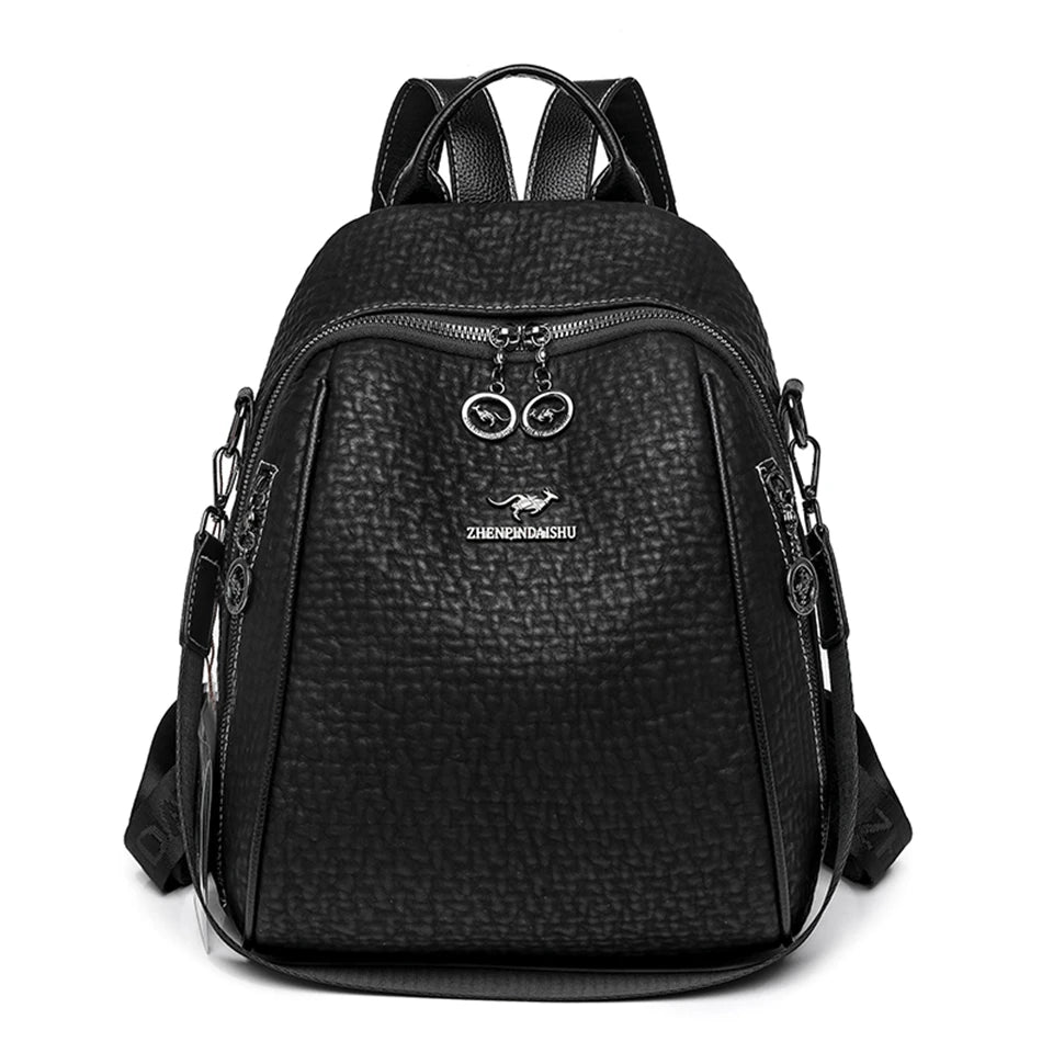 Women Soft Leather Backpack Vintage Female Large Capacity Sac A Dos Casual Travel Ladies Bagpack Mochila School Bookbag Rucksack