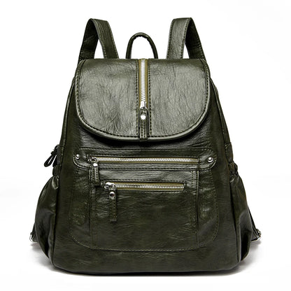Women Soft Leather Backpacks High Capacity Female Back Pack Casual Travel Ladies Bagpack Machial Feminina for Teenager Grils Sac