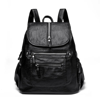 Women Soft Leather Backpacks High Capacity Female Back Pack Casual Travel Ladies Bagpack Machial Feminina for Teenager Grils Sac