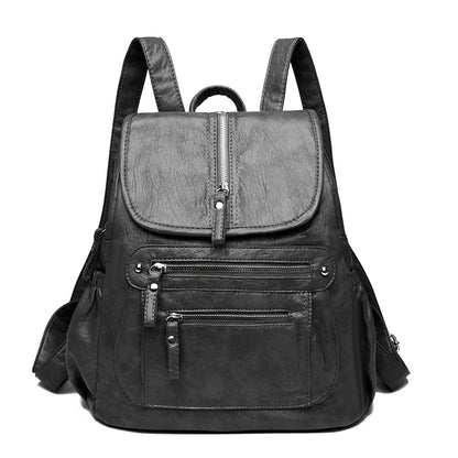Women Soft Leather Backpacks High Capacity Female Back Pack Casual Travel Ladies Bagpack Machial Feminina for Teenager Grils Sac