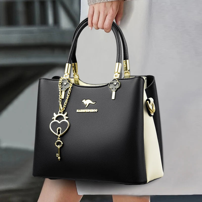Women Soft Leather Handbag Luxury Designer 3 Layers Shoulder Crossbody Bags 2023 Ladies Large Capacity Female Messenger Tote Sac