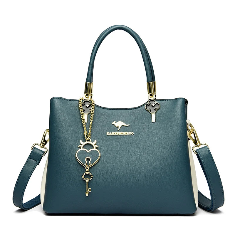 Women Soft Leather Handbag Luxury Designer 3 Layers Shoulder Crossbody Bags 2023 Ladies Large Capacity Female Messenger Tote Sac