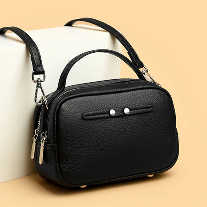 Women Solid Color Cow Leather Bags 100% Genuine Leather Small Shoulder Crossbody Bag Female Luxury Design Purse and Handbags Sac