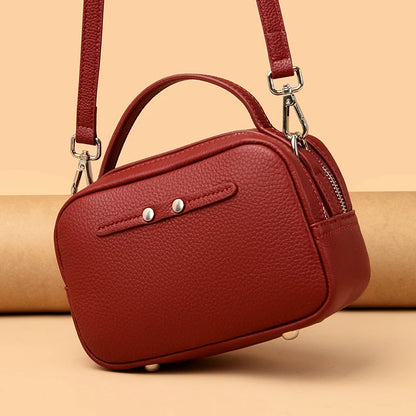 Women Solid Color Cow Leather Bags 100% Genuine Leather Small Shoulder Crossbody Bag Female Luxury Design Purse and Handbags Sac