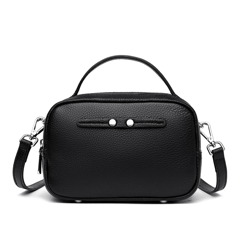 Women Solid Color Cow Leather Bags 100% Genuine Leather Small Shoulder Crossbody Bag Female Luxury Design Purse and Handbags Sac