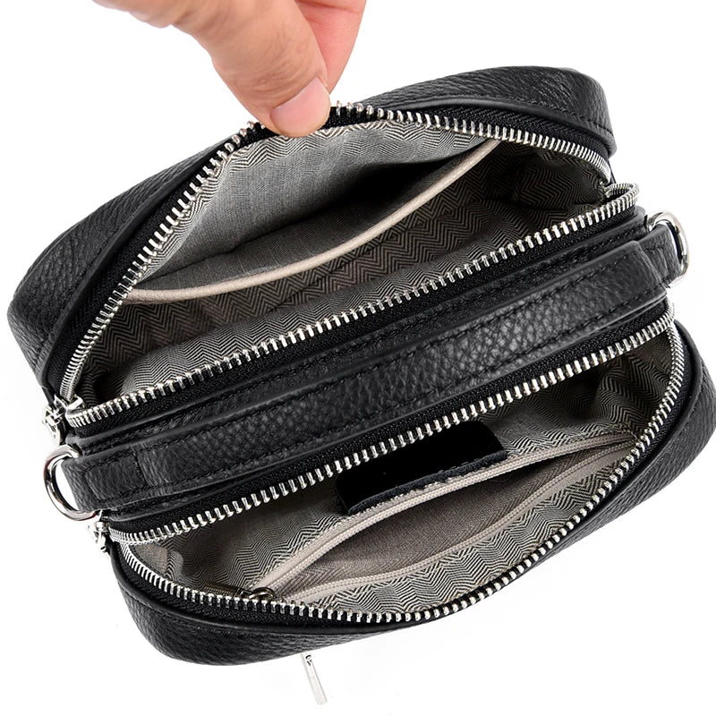 Women Solid Color Cow Leather Bags 100% Genuine Leather Small Shoulder Crossbody Bag Female Luxury Design Purse and Handbags Sac