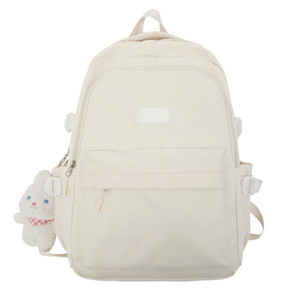 Women Solid Color Laptop School Bag Kawaii Fashion Girl Travel College Backpack Female Nylon Leisure Lady Cute Book Backpack New