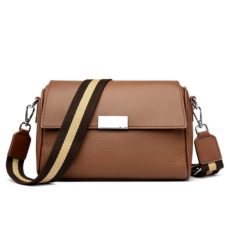 Women Solid Genuine Leather Shoulder Crossbody Bag High Quality Cow Leather Ladies Handbag 2023 Luxury Female Messenger Tote Sac