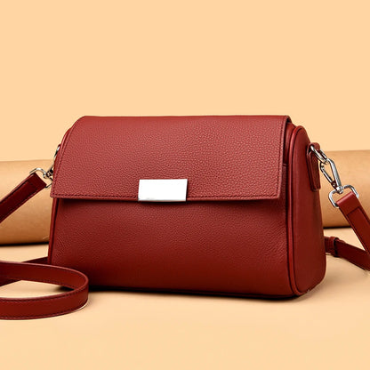 Women Solid Genuine Leather Shoulder Crossbody Bag High Quality Cow Leather Ladies Handbag 2023 Luxury Female Messenger Tote Sac