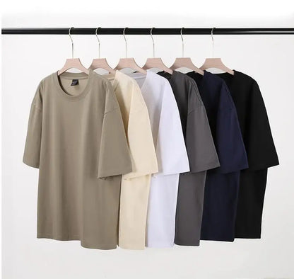 Women Solid color short sleeved loose t-shirt 4 6 8