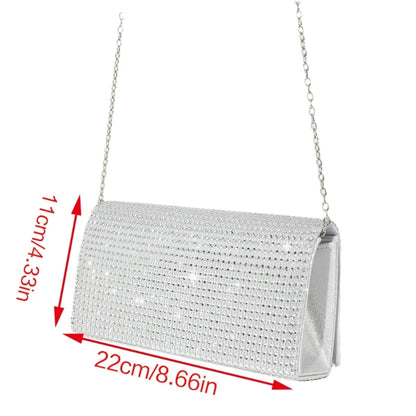 Women Sparkling Shoulder Envelope Handbags Clutch Purse Evening Bag Formal Party Clutch Bags Wedding Party Bridal Purse