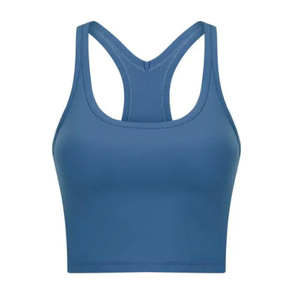Women Sporty Bra Crop Top Fixed Cup Fitness Vest Gym Push Up Sports Top Running Workout Underwear Top