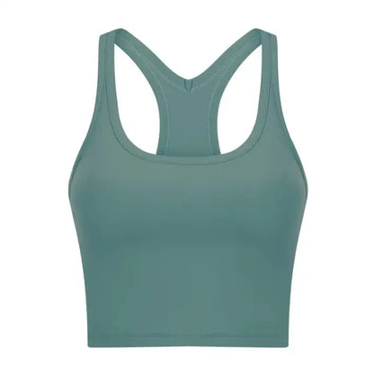 Women Sporty Bra Crop Top Fixed Cup Fitness Vest Gym Push Up Sports Top Running Workout Underwear Top