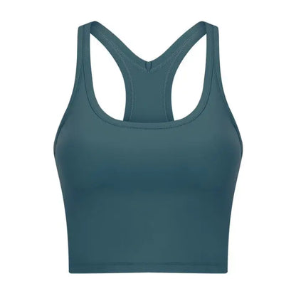 Women Sporty Bra Crop Top Fixed Cup Fitness Vest Gym Push Up Sports Top Running Workout Underwear Top