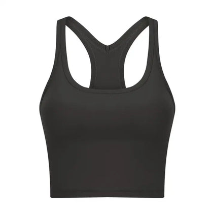 Women Sporty Bra Crop Top Fixed Cup Fitness Vest Gym Push Up Sports Top Running Workout Underwear Top