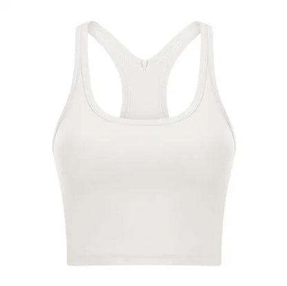 Women Sporty Bra Crop Top Fixed Cup Fitness Vest Gym Push Up Sports Top Running Workout Underwear Top