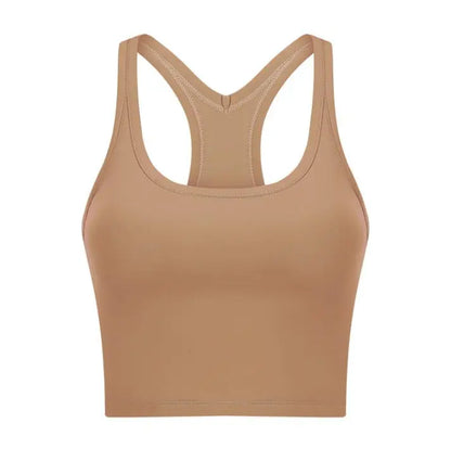 Women Sporty Bra Crop Top Fixed Cup Fitness Vest Gym Push Up Sports Top Running Workout Underwear Top