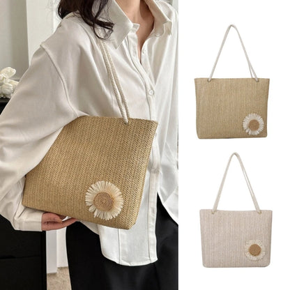 Women Straw Shoulder Bag Large Capacity Tote Bag Hand-woven Handbag Fashion Summer Beach-Bag Ladies Trendy Underarm Bag