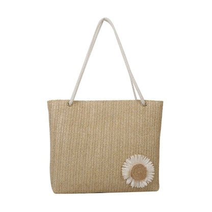 Women Straw Shoulder Bag Large Capacity Tote Bag Hand-woven Handbag Fashion Summer Beach-Bag Ladies Trendy Underarm Bag