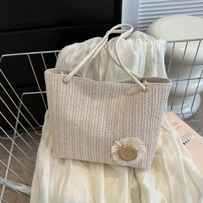 Women Straw Shoulder Bag Large Capacity Tote Bag Hand-woven Handbag Fashion Summer Beach-Bag Ladies Trendy Underarm Bag