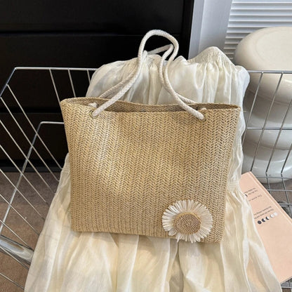 Women Straw Shoulder Bag Large Capacity Tote Bag Hand-woven Handbag Fashion Summer Beach-Bag Ladies Trendy Underarm Bag