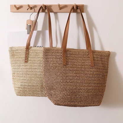 Women Straw Shoulder Bag Large Capacity Tote Bag Hand-woven Handbag Ladies Seaside Vacation Bag Fashion Summer Beach-Bag