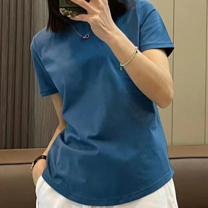Women Summer Simple Style High Quality  T-shirt fashion Street Casual Shirt