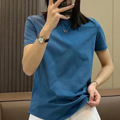 Women Summer Simple Style High Quality  T-shirt fashion Street Casual Shirt
