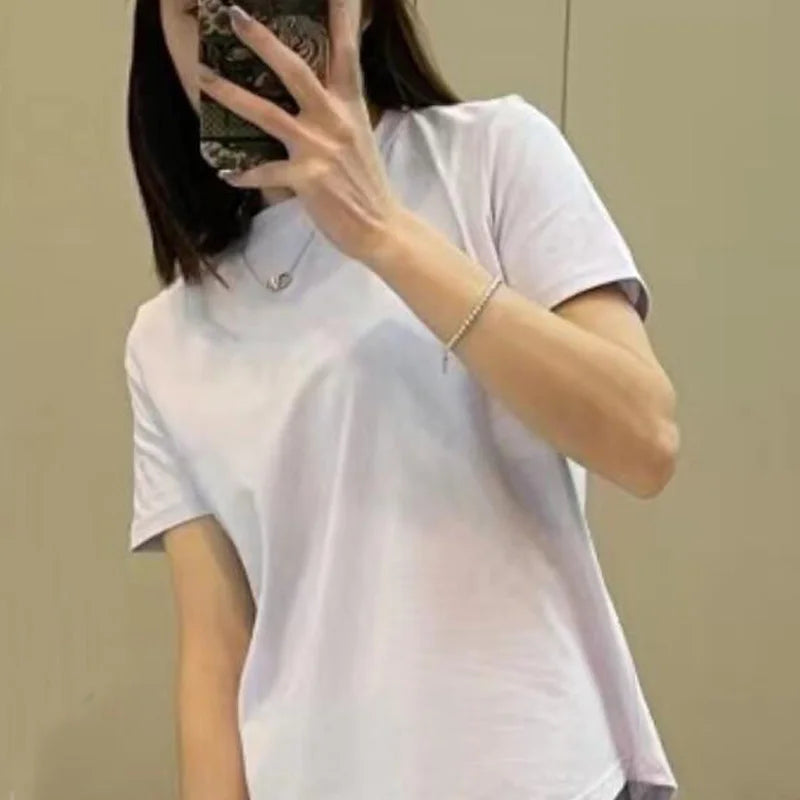 Women Summer Simple Style High Quality  T-shirt fashion Street Casual Shirt