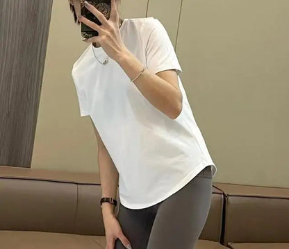Women Summer Simple Style High Quality  T-shirt fashion Street Casual Shirt