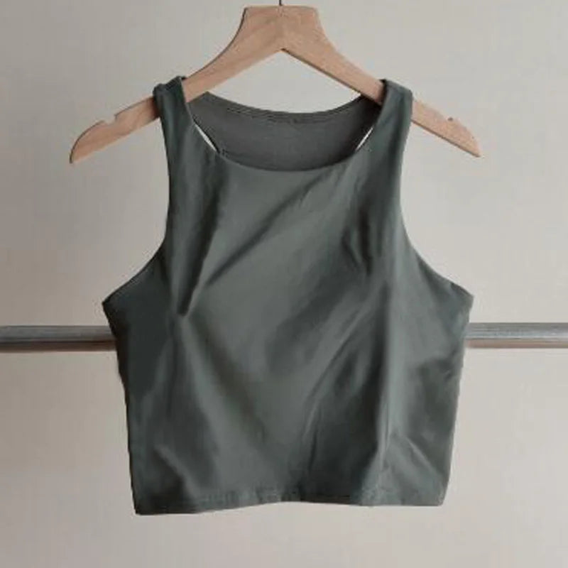 Women Tank Tops Crop Vest Bra Solid Korean Female Women Tops